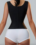 Gaine Gilet Sablier Post-Opératoire Noir Avec Double Compression Et Effet Taille De Guêpe