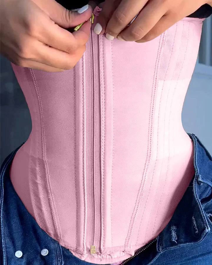 Gaine Sablier Rose Post-Opératoire Taille De Guêpe