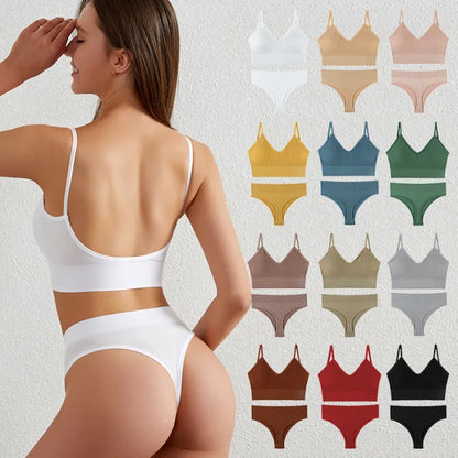 Ensemble De Sous-Vêtements Sans Couture Bralette Et String Culotte Disponible En Différentes Couleurs
