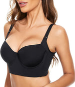 Soutien-Gorge Bonnets Profonds Effet Push Up Bretelles De Maintien Beige