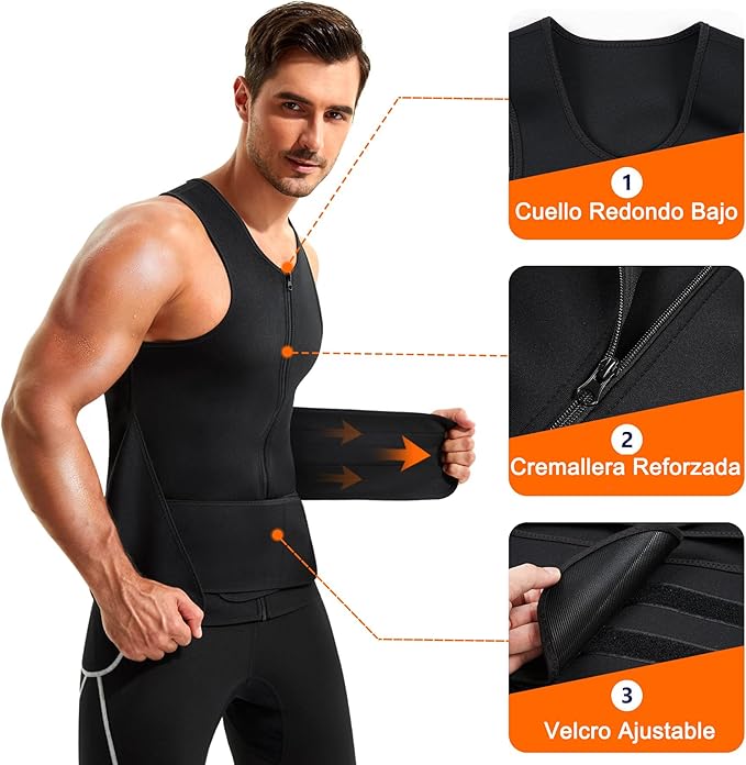 Gilet noir à double ceinture pour homme