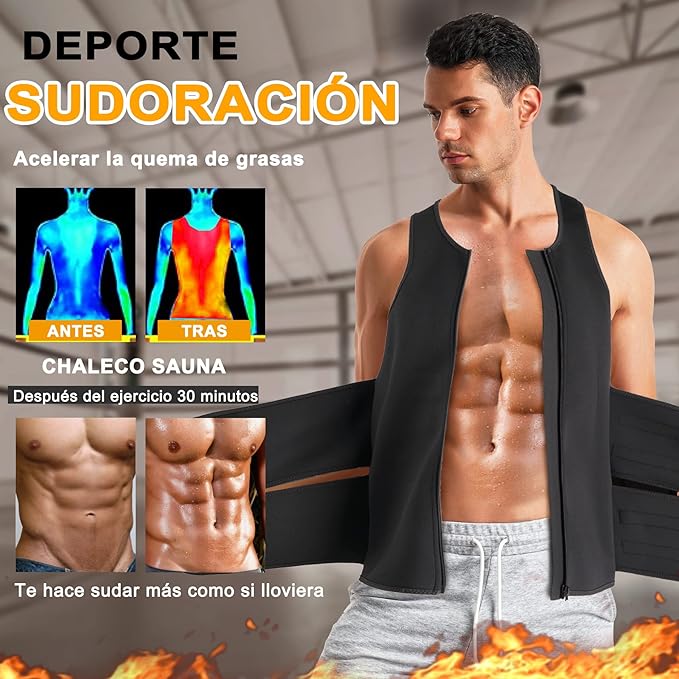 Gilet noir à double ceinture pour homme