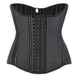 Gaine En Latex Noir À 14 Baleines Pour Femme Effet Sablier