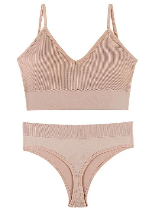 Ensemble De Sous-Vêtements Sans Couture Bralette Et String Culotte Disponible En Différentes Couleurs