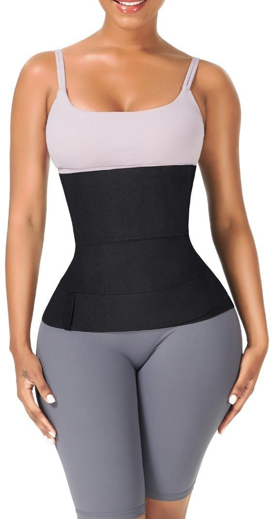 Bande De Compression Abdominale En Latex Noir