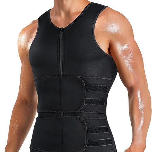 Gaine Gilet Noir À Double Ceinture Pour Homme