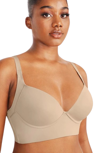 Soutien-Gorge Bonnets Profonds Effet Push Up Bretelles De Maintien Beige