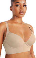 Soutien-Gorge Bonnets Profonds Effet Push Up Bretelles De Maintien Beige