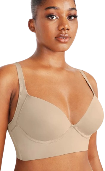 Soutien-Gorge Bonnets Profonds Effet Push Up Bretelles De Maintien Beige