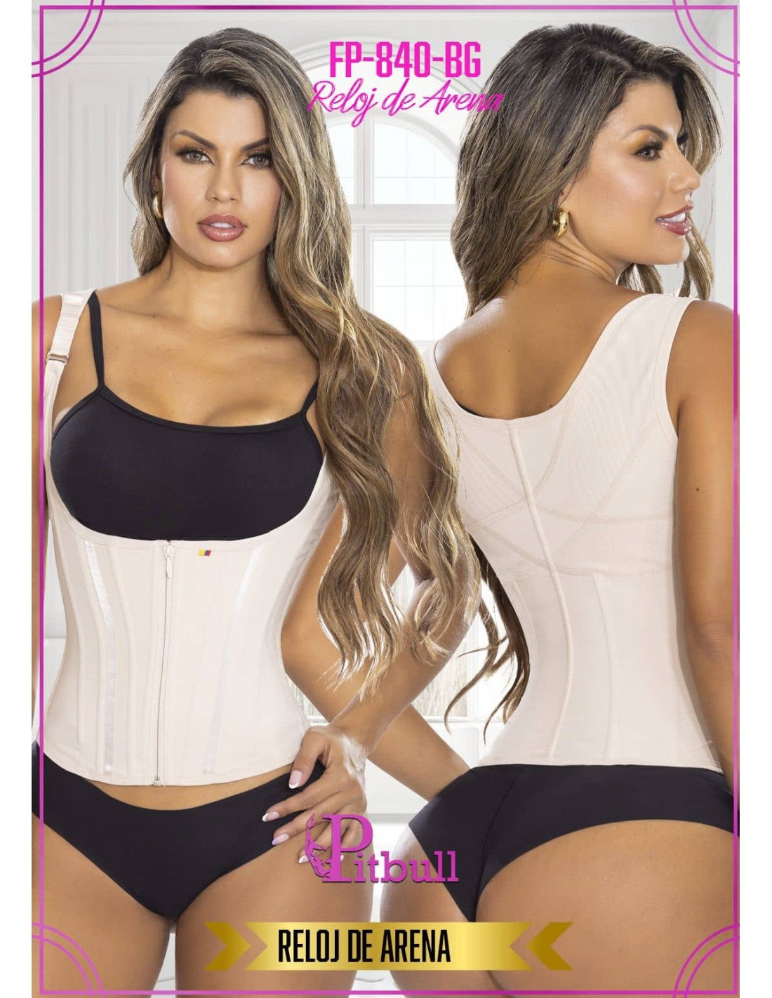 Gaine Gilet Colombienne Hourglass Sablier Taille De Guêpe Pitbull