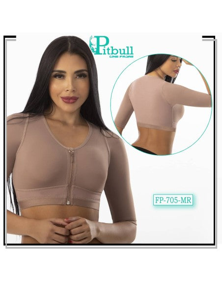 Gaines Soutien Gorge Avec Manches Post-Chirurgicales Pitbull Avec Fermeture Avant