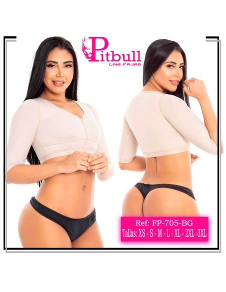 Gaines Soutien Gorge Avec Manches Post-Chirurgicales Pitbull Avec Fermeture Avant